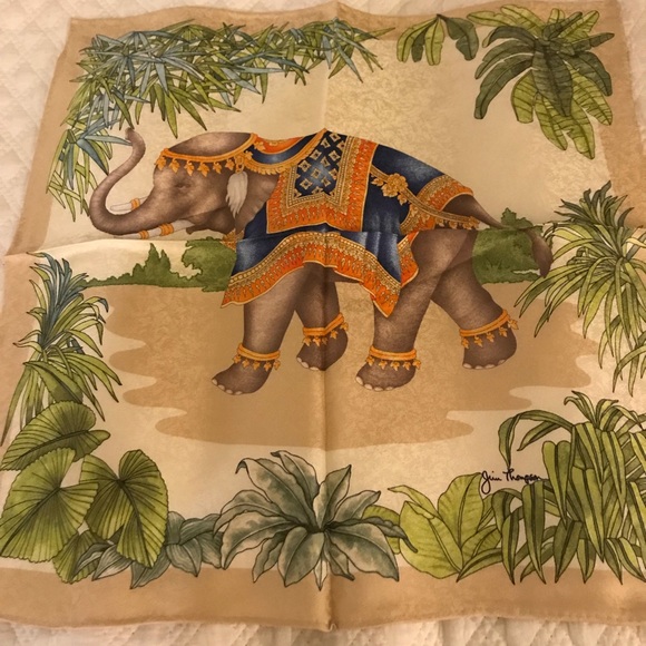 Accessories - Jim Thompson silk elephant scarf new